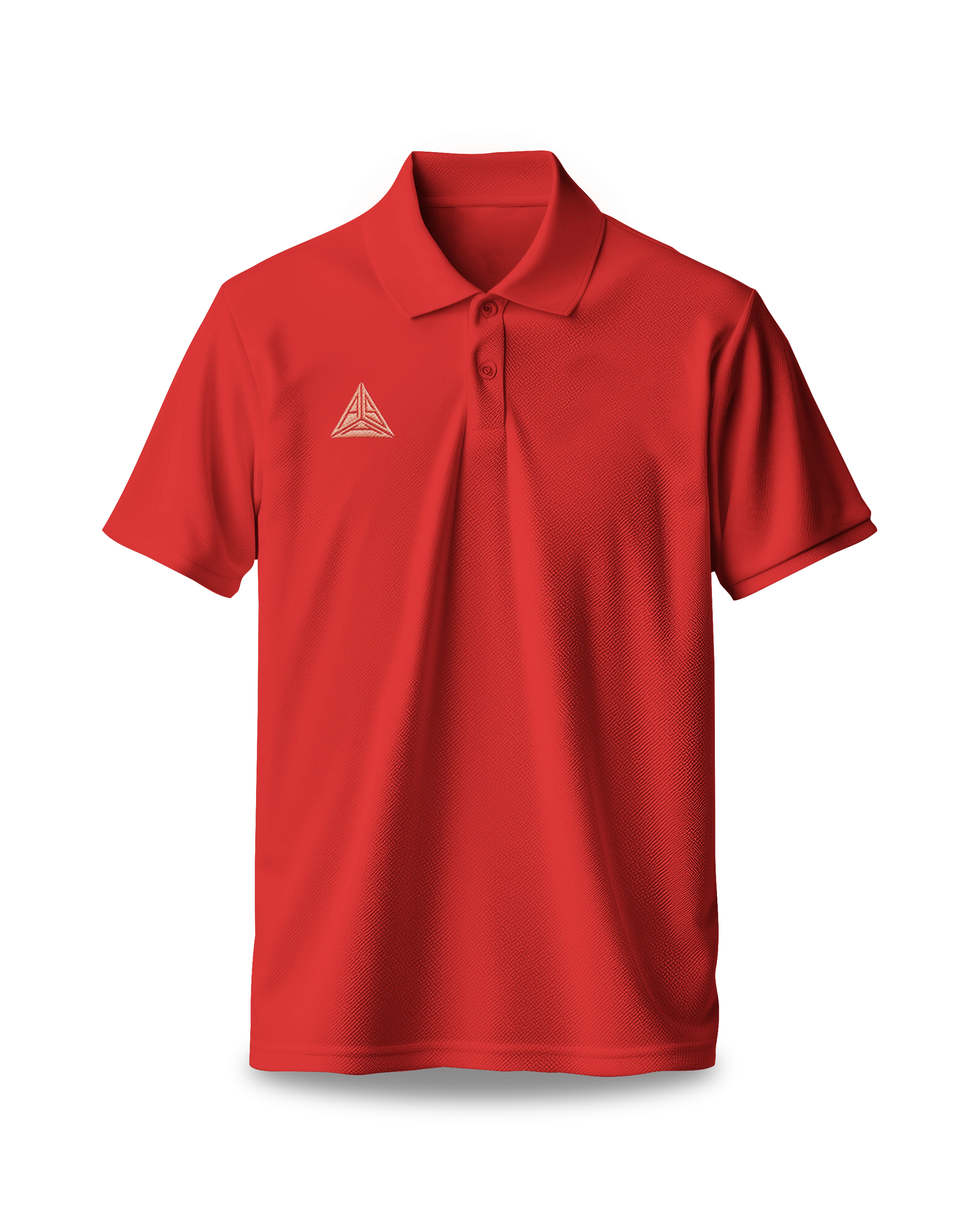 Ashluxe Triangle Logo Lightweight  Polo Red